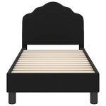 vidaXL Cadre de lit pour tout-petit avec tête de lit Noir 70 x 140 cm