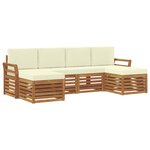 vidaXL Ensembles de canapés avec coussin 6 Pièces Naturel et Crème