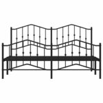 vidaXL Cadre de lit métal sans matelas avec pied de lit noir 183x213cm