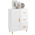 vidaXL Buffet Blanc brillant 69 5x34x90 cm Bois d'ingénierie