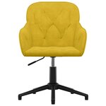 vidaXL Chaises pivotantes à manger lot de 2 Jaune Velours