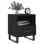 vidaXL Table de chevet noir 40x35x47 5 cm bois d’ingénierie