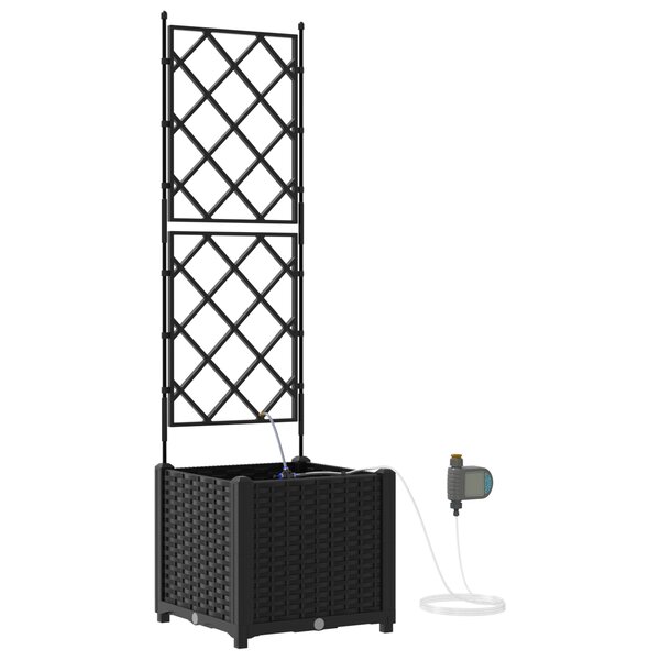 vidaXL Jardinières de jardin 1 pc Noir 40 x 40 x 142 cm Plastique