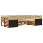 vidaXL Ensemble de canapés d'extérieur 6 Pièces Naturel et Beige