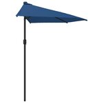 vidaXL Parasol de balcon avec mât en aluminium Bleu 270x144x222cm Demi