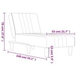 vidaXL Chaise longue bleu velours