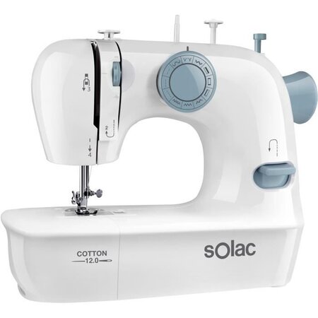 SOLAC Machine a coudre SW8220 - COTTON 12 - 7,2W - 2 vitesses - Eclairage lumineux de la zone de travail