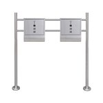 Double boîte à lettre sur support en acier inoxydable