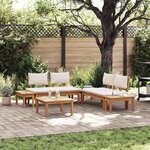 vidaXL Ensemble de canapé de jardin 3 Pièces Marron et Crème