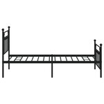 vidaXL Cadre de lit métal sans matelas avec pied de lit noir 107x203cm