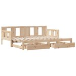 vidaXL Lit de jour avec gigogne et tiroirs sans matelas 90x190 cm
