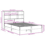 vidaXL Lit bibliothèque sans matelas cire marron 150x200 cm pin massif