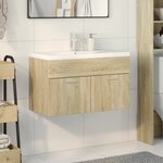 vidaXL Armoire lavabo de salle de bain et bassin intégré chêne sonoma