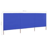 vidaXL Paravent 3 panneaux Tissu 400 x 80 cm Bleu azuré