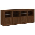 vidaXL Buffet avec lumières LED chêne marron 163x37x67 cm