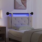 vidaXL Tête de lit suspendue Avec lumière LED Crème Simili cuir