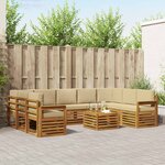 vidaXL Ensembles de canapés avec coussin 10 Pièces Naturel et Beige