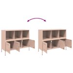 vidaXL Buffet rose 100 5x39x79 cm acier laminé à froid