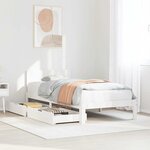 vidaXL Cadre de lit avec tiroirs sans matelas blanc 90x190 cm