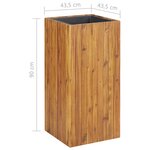 vidaXL Lit surélevé de jardin 43 5x43 5x90 cm Bois massif d'acacia