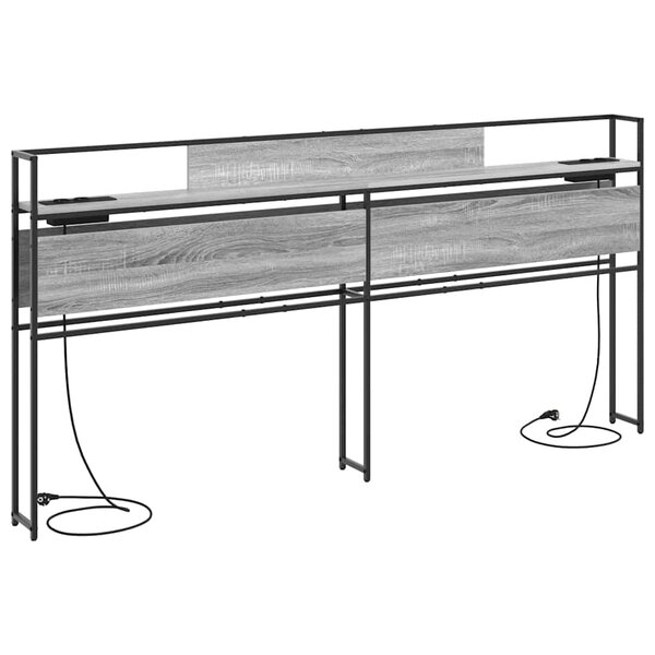 vidaXL Tête de lit de rangement Sonoma gris 200 cm Bois d'ingénierie
