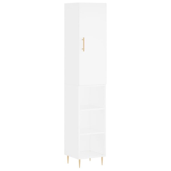 vidaXL Buffet haut Blanc 34 5x34x180 cm Bois d'ingénierie