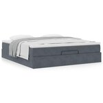 VidaXL Cadre de lit ottoman avec matelas gris foncé 160x200 cm velours