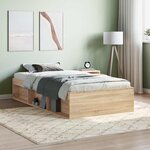 vidaXL Cadre de lit sans matelas chêne sonoma 90x200 cm