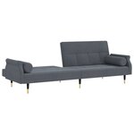 vidaXL Canapé-lit avec coussins gris foncé velours