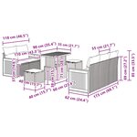 vidaXL Ensemble de canapé de jardin avec coussin Noir Poly rotin