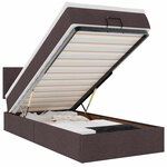 vidaXL Cadre de lit ottoman avec matelas marron foncé 80x200 cm tissu
