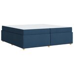 vidaXL Cadre de lit avec matelas avec matelas Bleu 200 x 200 cm tissu