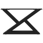 vidaXL Pieds de table basse 2 pièces Noir 60 x (30-31 3) cm Acier