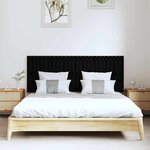 vidaXL Tête de lit murale Noir 159 5x3x60 cm Bois massif de pin