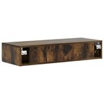 vidaXL Table d'appoint murale Chêne fumé 87 5 x 34 5 x 17 cm