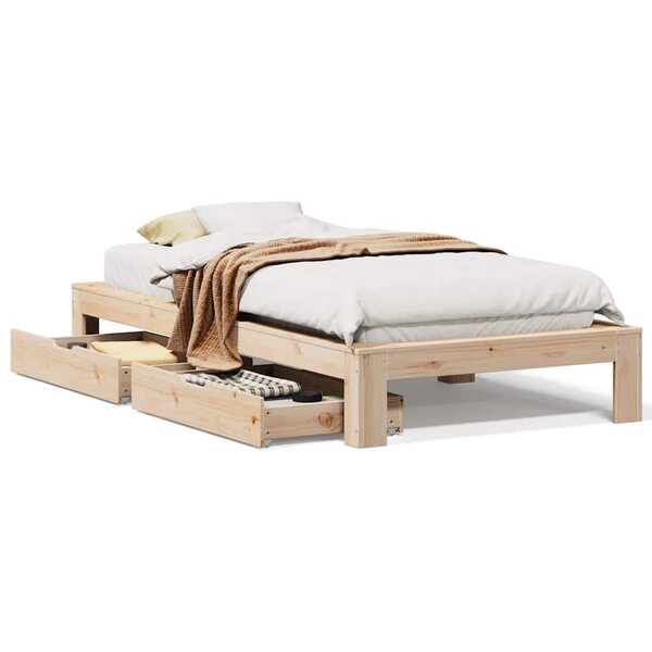 vidaXL Cadre de lit sans matelas 75x190 cm bois de pin massif