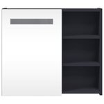 vidaXL Armoire de salle de bain à miroir avec LED gris 60x13x52 cm