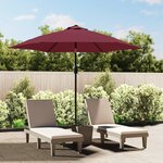 vidaXL Parasol de jardin avec mât en métal rouge bordeaux 300 cm