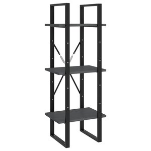vidaXL Bibliothèque à 3 niveaux Gris 40x30x105 cm Bois de pin massif