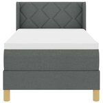 vidaXL Lit à Ressorts avec matelas Gris foncé 80 x 200 cm tissu