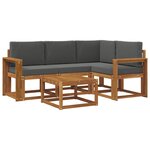 vidaXL Ensemble de canapés d'extérieur 5 pc Naturel et Anthracite