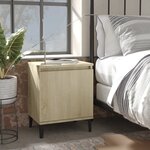 vidaXL Tables de chevet avec pieds en métal chêne sonoma 40x30x50 cm
