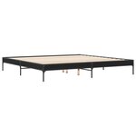vidaXL Cadre de lit noir 200x200 cm bois d'ingénierie et métal