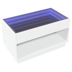 vidaXL Table basse avec LED infini blanc 90x50x50 cm