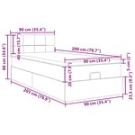 vidaXL Lit ottoman avec matelas noir 90x200 cm tissu