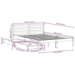 vidaXL Cadre de lit sans matelas cire marron 135x190cm bois pin massif