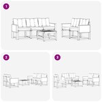 vidaXL Ensemble de canapés d'extérieur 6 pc Naturel et gris clair