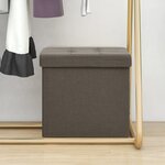 vidaXL Tabouret de rangement pliable Marron Faux lin