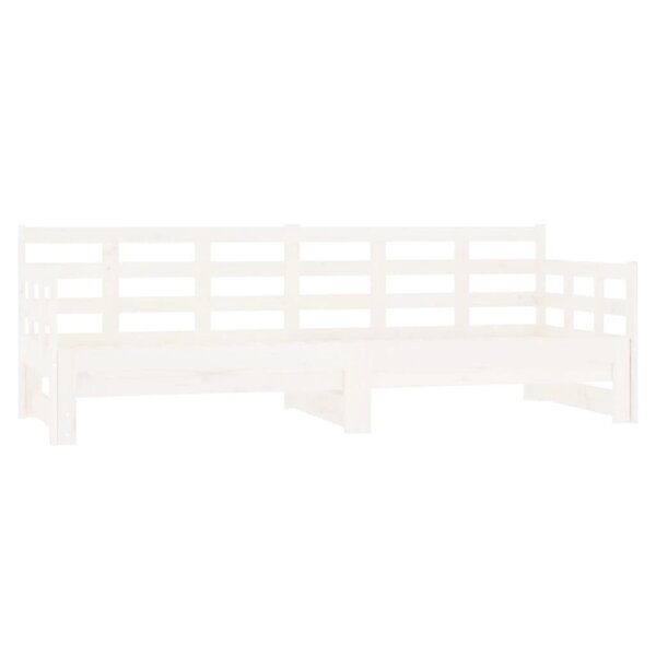 vidaXL Lit coulissant Blanc Bois de pin solide 2x(90x190) cm