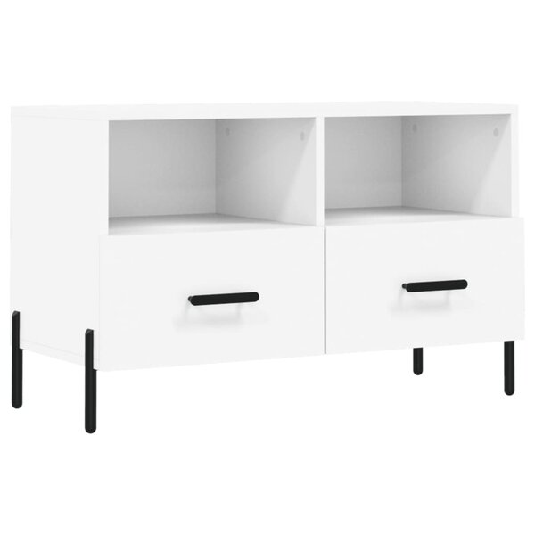 vidaXL Meuble TV Blanc 80x36x50 cm Bois d'ingénierie